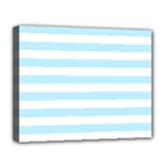 Horizontal Stripes - White and Light Blue Deluxe Canvas 20  x 16  (Stretched)