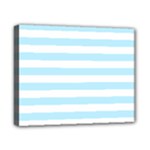 Horizontal Stripes - White and Light Blue Canvas 10  x 8  (Stretched)