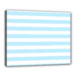 Horizontal Stripes - White and Light Blue Canvas 20  x 16  (Stretched)