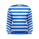 Horizontal Stripes - White and Dodger Blue Women s Sweatshirt