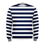 Horizontal Stripes - White and Oxford Blue Men s Sweatshirt