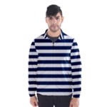 Horizontal Stripes - White and Oxford Blue Wind Breaker (Men)