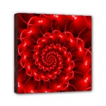 Glossy Red Spiral Fractal Mini Canvas 6  x 6  (Stretched)