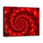 Glossy Red Spiral Fractal Canvas 14  x 11  (Stretched)