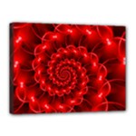 Glossy Red Spiral Fractal Canvas 16  x 12  (Stretched)