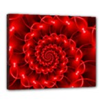 Glossy Red Spiral Fractal Canvas 20  x 16  (Stretched)