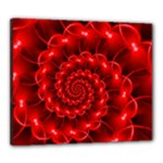 Glossy Red Spiral Fractal Canvas 24  x 20  (Stretched)