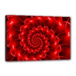 Glossy Red Spiral Fractal Canvas 18  x 12  (Stretched)