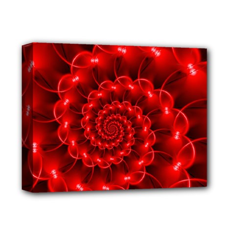 Glossy Red Spiral Fractal Deluxe Canvas 14  x 11  (Stretched) from ArtsNow.com