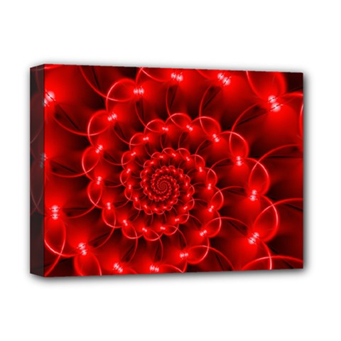 Glossy Red Spiral Fractal Deluxe Canvas 16  x 12  (Stretched)  from ArtsNow.com