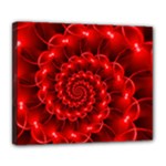 Glossy Red Spiral Fractal Deluxe Canvas 24  x 20  (Stretched)