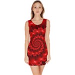 Glossy Red Spiral Fractal Bodycon Dress