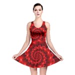 Glossy Red Spiral Fractal Reversible Skater Dress