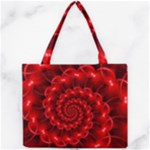 Glossy Red Spiral Fractal Mini Tote Bag