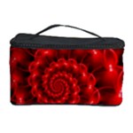 Glossy Red Spiral Fractal Cosmetic Storage Case