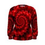 Glossy Red Spiral Fractal Women s Sweatshirt