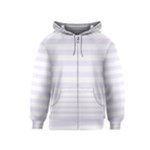 Horizontal Stripes - White and Pastel Violet Kid s Zipper Hoodie