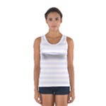 Horizontal Stripes - White and Pastel Violet Women s Sport Tank Top