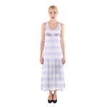 Horizontal Stripes - White and Pastel Violet Full Print Maxi Dress