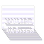 Horizontal Stripes - White and Pastel Violet YOU ARE INVITED 3D Greeting Card (7x5)