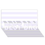 Horizontal Stripes - White and Pastel Violet BEST BRO 3D Greeting Card (8x4)