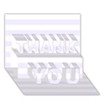 Horizontal Stripes - White and Pastel Violet THANK YOU 3D Greeting Card (7x5)