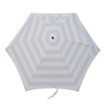 Horizontal Stripes - White and Pastel Violet Mini Umbrella