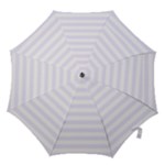 Horizontal Stripes - White and Pastel Violet Hook Handle Umbrella (Medium)