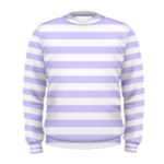 Horizontal Stripes - White and Pale Lavender Violet Men s Sweatshirt