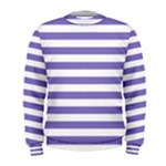 Horizontal Stripes - White and Ube Violet Men s Sweatshirt