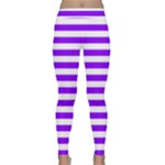 Horizontal Stripes - White and Violet Yoga Leggings