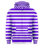 Horizontal Stripes - White and Indigo Violet Men s Zipper Hoodie