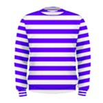 Horizontal Stripes - White and Indigo Violet Men s Sweatshirt