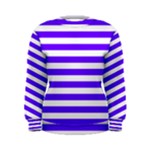 Horizontal Stripes - White and Indigo Violet Women s Sweatshirt