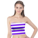 Horizontal Stripes - White and Indigo Violet Tube Top