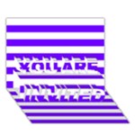 Horizontal Stripes - White and Indigo Violet YOU ARE INVITED 3D Greeting Card (7x5)