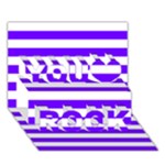 Horizontal Stripes - White and Indigo Violet You Rock 3D Greeting Card (7x5)