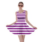 Horizontal Stripes - White and Purple Violet Skater Dress