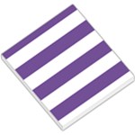 Horizontal Stripes - White and Dark Lavender Violet Small Memo Pads