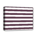 Horizontal Stripes - White and Eggplant Violet Deluxe Canvas 14  x 11  (Stretched)