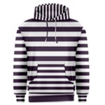 Horizontal Stripes - White and Dark Purple Men s Pullover Hoodie