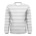 Horizontal Stripes - White and Pale Gray Men s Long Sleeve T-shirt