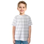 Horizontal Stripes - White and Pale Gray Kid s Sport Mesh Tee