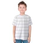 Horizontal Stripes - White and Pale Gray Kid s Cotton Tee