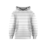 Horizontal Stripes - White and Pale Gray Kid s Pullover Hoodie