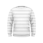 Horizontal Stripes - White and Pale Gray Kid s Sweatshirt