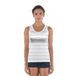 Horizontal Stripes - White and Pale Gray Women s Sport Tank Top