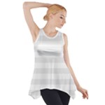 Horizontal Stripes - White and Pale Gray Side Drop Tank Tunic