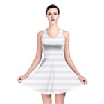 Horizontal Stripes - White and Pale Gray Reversible Skater Dress