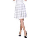 Horizontal Stripes - White and Pale Gray A-Line Skirt